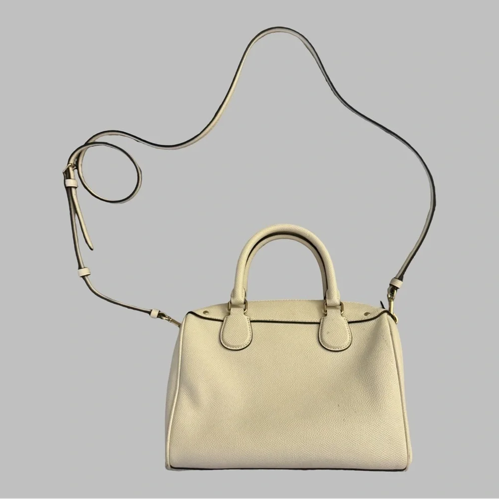 COACH Mini Bennett White Leather Handbag